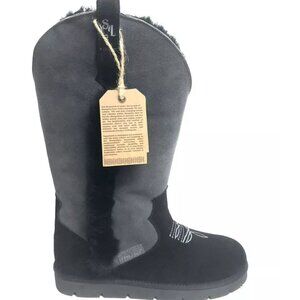 Superlamb Womens Real Sheepskin Snow Boot Charcoal 9AA